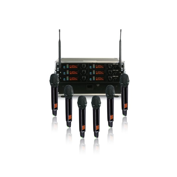 JTS 6 Way UF-20R Rack System with 6 JSS-20 Handheld Transmitters - Channel 38