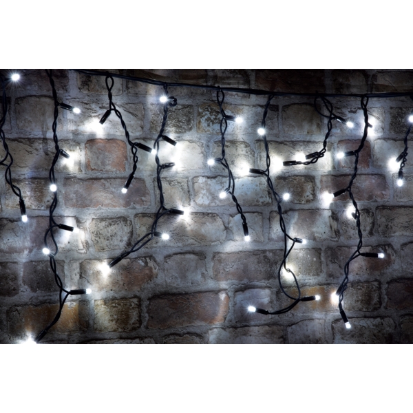 Lyyt 100CONI-CW Icicle-Inspired Outdoor Connectable LED String Lights, Cool White