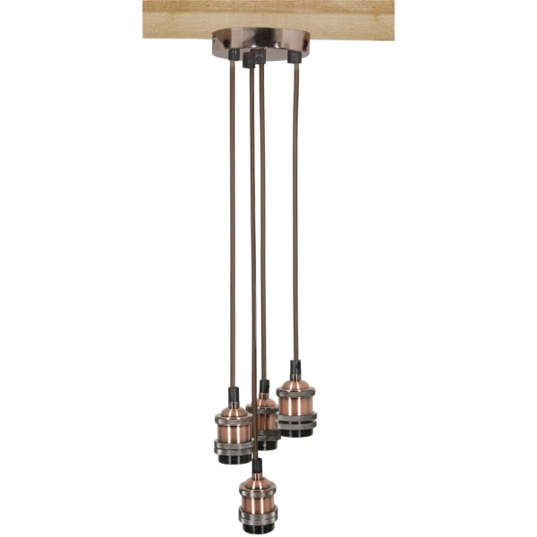 Lyyt Quad Pendant Cordset, E27 - Antique Copper