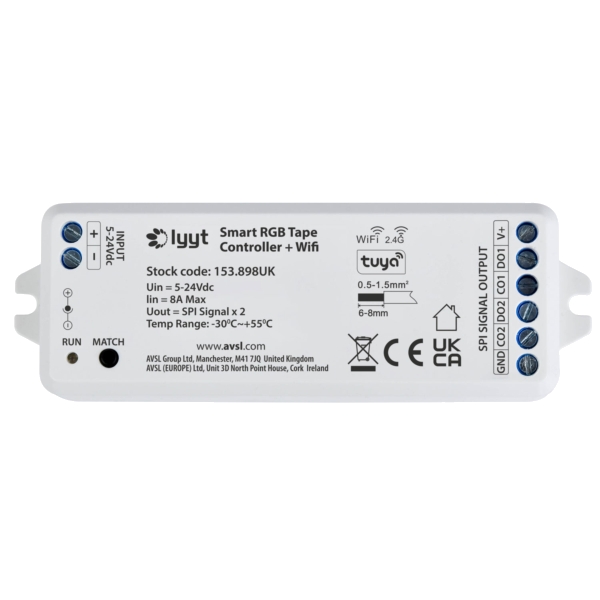 Lyyt 5-24V Smart RGB Tape Controller with WiFi