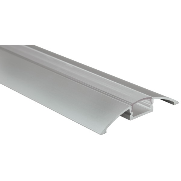 Fluxia AL1-B5712C Aluminium LED Tape Profile, Raised Bar 1 metre with Clear Diffuser