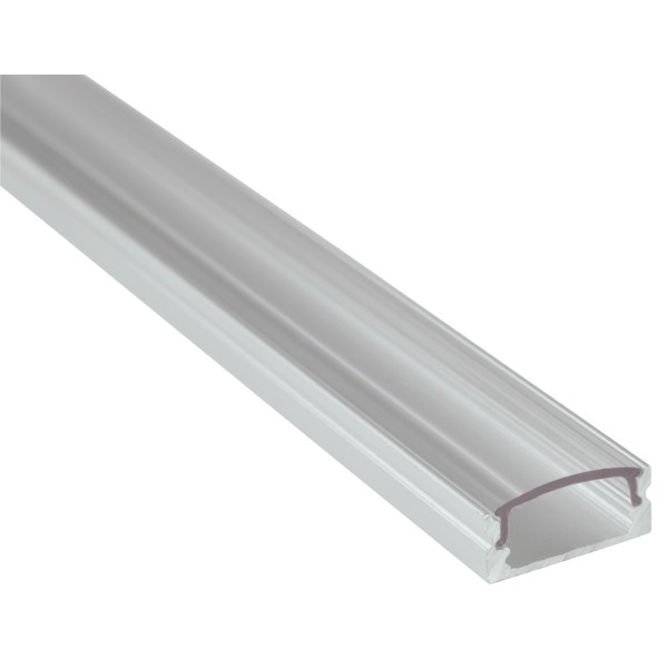Fluxia AL1-C1709C Aluminium LED Tape Profile, Short 1 metre with Clear Crown Diffuser