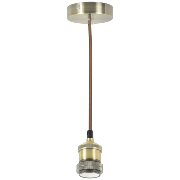 Lyyt Pendant Cordset, E27 - Antique Brass