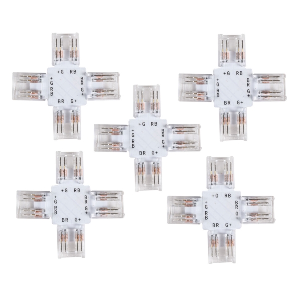 Lyyt 24V RGB COB LED Strip X-Connector (Pack of 5)