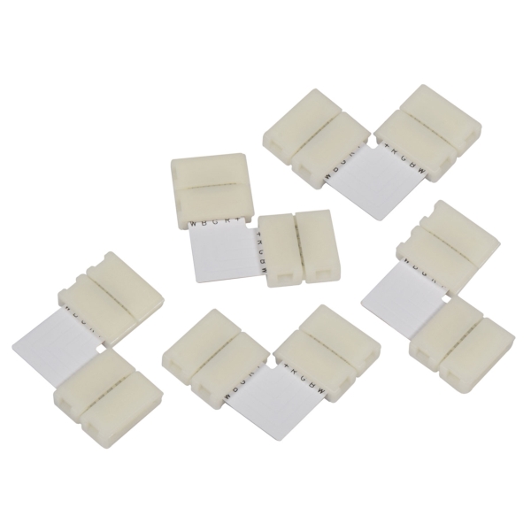 Lyyt RGBW12-F L Connector for 12mm RGBW LED Tape, Pack of 5