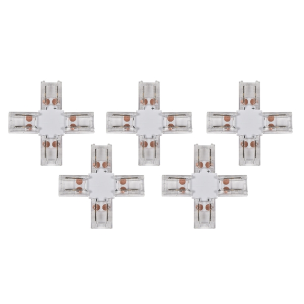 Lyyt Solderless Single Colour COB LED Strip 10mm X-Connectors - 5 Pack