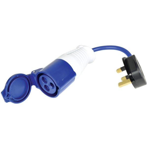 Mercury 13A Plug to Blue 16A 230V 2P+E Cee-Form Socket