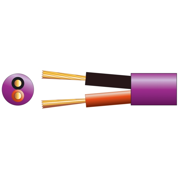 Mercury Hi-Flex Double Insulated Low Smoke Speaker Cable, 0.75mm CSA, 100 metre reel - Purple