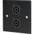 Eagle D-Series Brushed Aluminium 1-Gang Dual 4-Pole SpeakON Wall Plate - Black - view 1