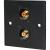 Eagle D-Series Brushed Aluminium 1-Gang Stereo Phono Wall Plate - Black - view 1