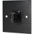 Eagle D-Series Brushed Aluminium 1-Gang HDMI Feed Through Wall Plate - Black - view 2
