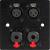Eagle D-Series Brushed Aluminium 1-Gang Dual Female XLR & 6.35mm Jack Wall Plate - Black - view 3