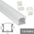 Fluxia AL1-C1714 Aluminium LED Tape Profile, Tall 1 metre with Frosted Crown Diffuser - view 1