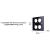 Eagle D-Series Brushed Aluminium 1-Gang 4-Hole Wall Plate - Black - view 2