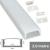Fluxia AL2-C2310 Aluminium LED Tape Profile, Wide, 2 metre with Frosted Crown Diffuser - view 1