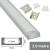 Fluxia AL2-S1606 Aluminium LED Tape Profile, 2 metre Shallow Section with Frosted Diffuser - view 1