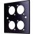 Eagle D-Series Brushed Aluminium 1-Gang 4-Hole Wall Plate - Black - view 1