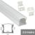 Fluxia AL2-C1716 Aluminium LED Tape Profile, Tall 2 metre with Frosted Crown Diffuser - view 1
