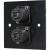 Eagle D-Series Brushed Aluminium 1-Gang Dual 4-Pole SpeakON Wall Plate - Black - view 2