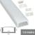 Fluxia AL1-C2311 Aluminium LED Tape Profile, Wide, 1 metre with Frosted Crown Diffuser - view 1