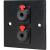 Eagle D-Series Brushed Aluminium 1-Gang Dual 6.35mm Jack Wall Plate - Black - view 1