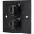 Eagle D-Series Brushed Aluminium 1-Gang Dual HDMI Feed Through Wall Plate - Black - view 2