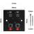 Eagle D-Series Brushed Aluminium 1-Gang Dual Female XLR & 6.35mm Jack Wall Plate - Black - view 4