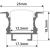 Fluxia AL2-F2520C Aluminium LED Tape Profile, Deep Recess 2 metre with Clear Diffuser - view 2