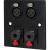 Eagle D-Series Brushed Aluminium 1-Gang Dual Female XLR & 6.35mm Jack Wall Plate - Black - view 1