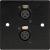 Eagle D-Series Brushed Aluminium 1-Gang Dual Female XLR Wall Plate - Black - view 3