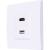 Eagle D-Series 1-Gang HDMI & USB 2.0 Wall Plate - White - view 1