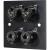 Eagle D-Series Brushed Aluminium 1-Gang Dual Female XLR & 6.35mm Jack Wall Plate - Black - view 2