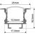 Fluxia AL1-F2520 Aluminium LED Tape Profile, T Insert 1 metre - view 3