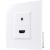 Eagle D-Series 1-Gang HDMI & 3.5mm Jack Wall Plate - White - view 2
