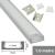 Fluxia AL1-S1606 Aluminium LED Tape Profile, 1 metre Shallow Section with Frosted Diffuser - view 1