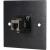 Eagle D-Series Brushed Aluminium 1-Gang CAT6 Feed Through Wall Plate - Black - view 2