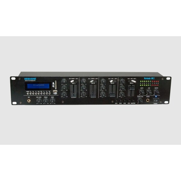 Newhank Workmate Mk2 Mixer with 7 Line in, 3 Mic, USB, SD and BlueTooth Player, 3 Stereo Outputs