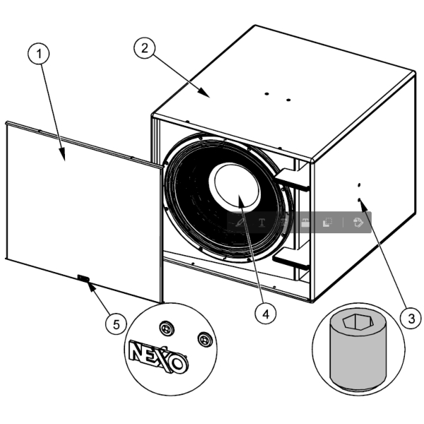 4. Nexo 05HP18122-8 18-inch 8-Ohm LF Driver complete for Nexo eLS18