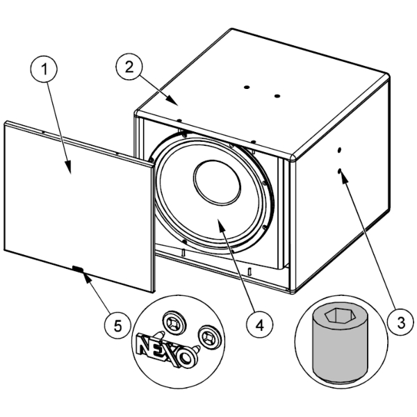 4. Nexo 05HPB12ND 12-inch 6-Ohm LF Driver complete for Nexo eLS400