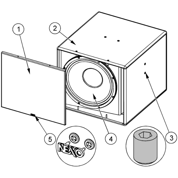 5. Nexo 05LOGNEXO6 Nexo Logo Badge with Starlock Washer for Nexo eLS600