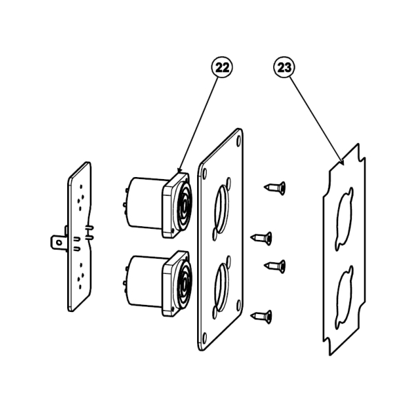 22. Nexo 05CNXNL4MDV-1 Neutrik NL4 M D V 1 Speakon Socket with Screws for Nexo Geo M10