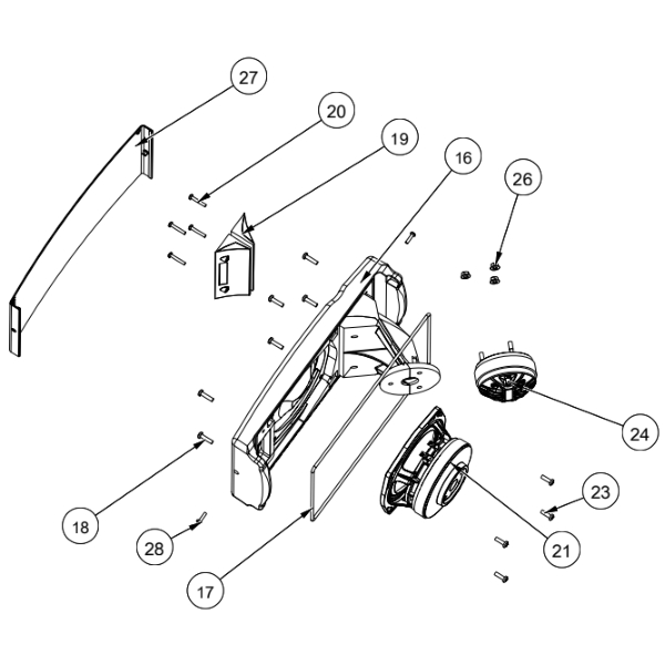 16. Nexo 05GEOM620-AV GEO M620 Front Cabinet with Screws for Nexo Geo M620