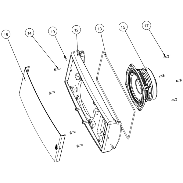 12. Nexo 05GEOM6B-AV GEO M6B Front Cabinet with Screws for Nexo Geo M6B