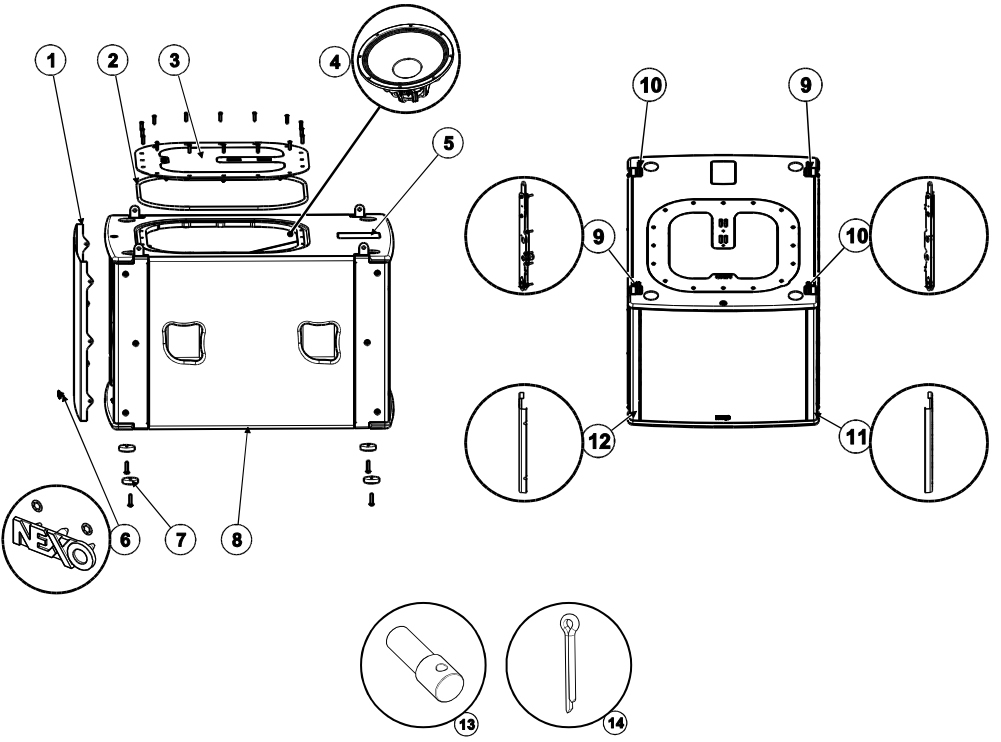 Nexo Geo MSUB15 Replacement Parts