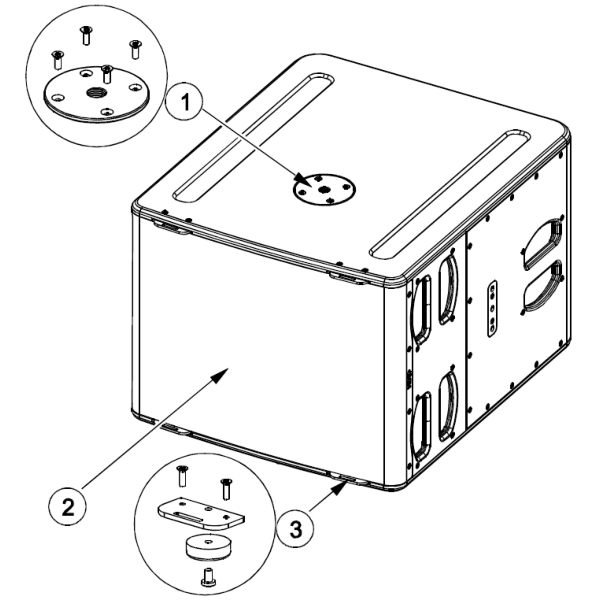 1. Nexo 05DOUILM20N Connector Plate M20 Black (with fasteners) for Nexo L15