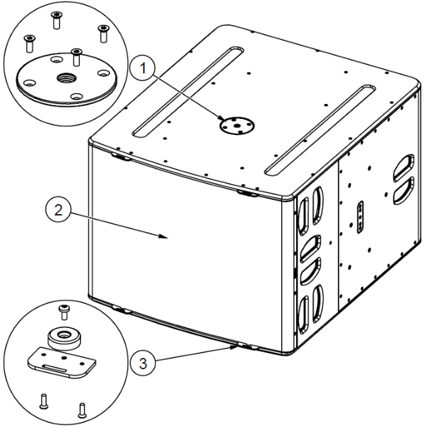 1. Nexo 05DOUILM20N M20 Connector Plate (with fasteners) for Nexo L20 - Black