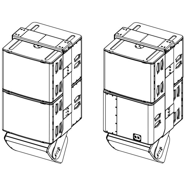 Nexo P+ Series Rigging System for 1x Nexo P15 under 2x Nexo L18 - White