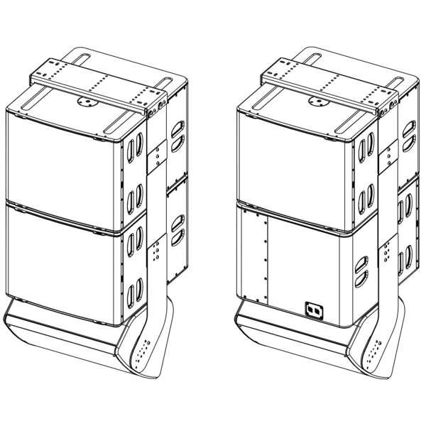 Nexo P+ Series Rigging System for 1x Nexo P18 under 2x Nexo L18 - White