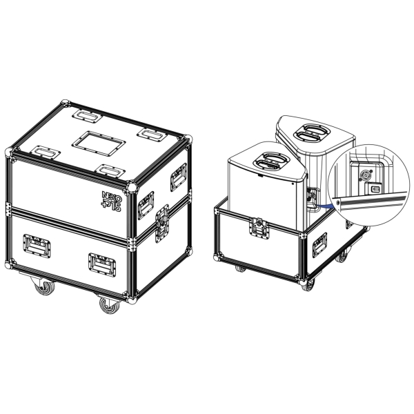 Nexo P+ Series Flight Case - fits 2x P15 cabinets