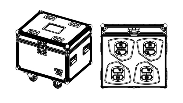 Nexo P+ Series Flight Case - fits 4x P8 cabinets
